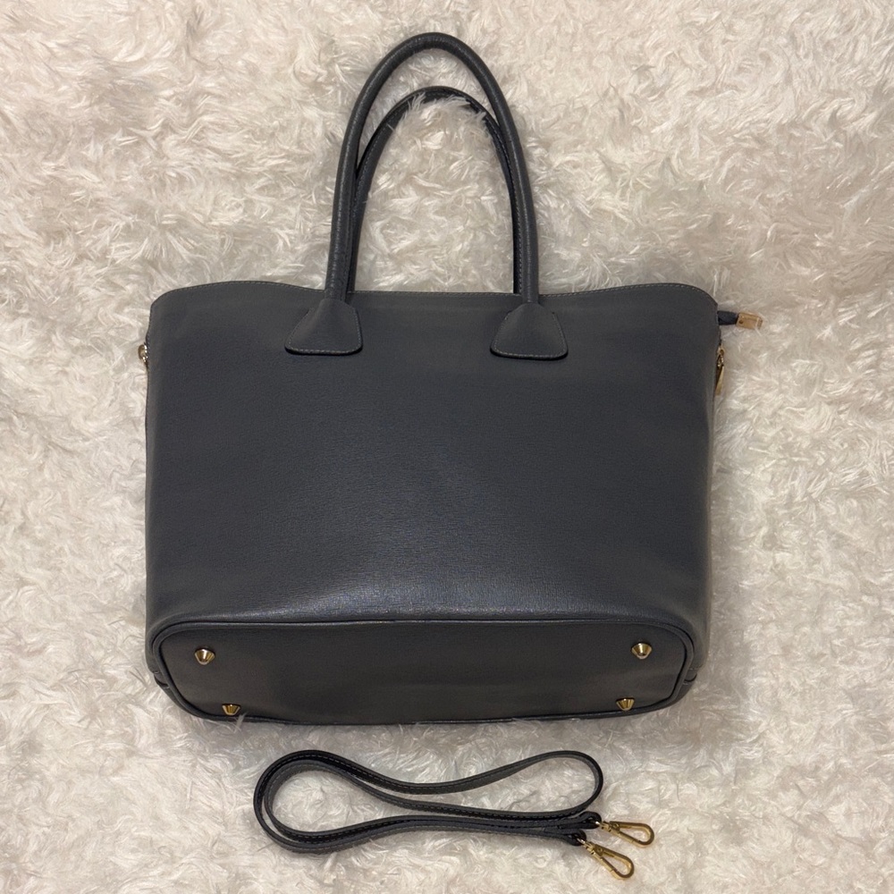 Vera Pelle Classic Gray Tote Bag - Picture 4 of 11